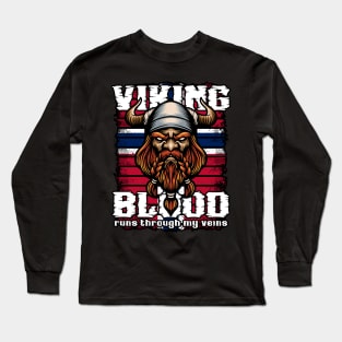 Viking Blood Runs Through My Veins Norway Vikings Long Sleeve T-Shirt